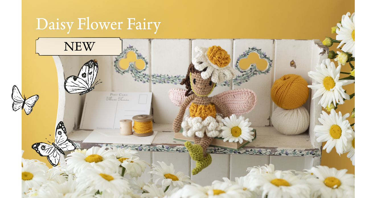 Flower fairy kits toft crochet patterns new daisy mini doll